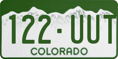 CO license plate 122UUT