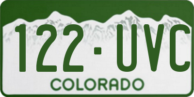 CO license plate 122UVC