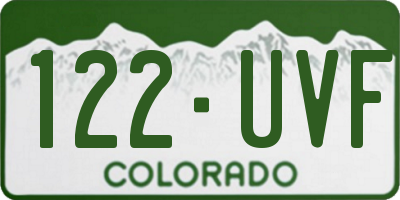 CO license plate 122UVF