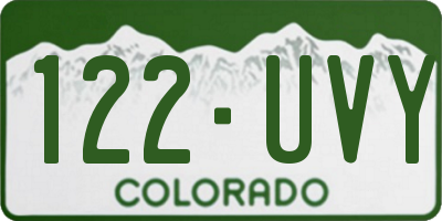 CO license plate 122UVY
