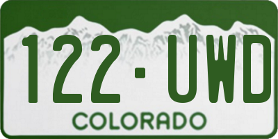 CO license plate 122UWD
