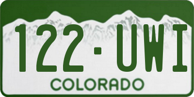 CO license plate 122UWI