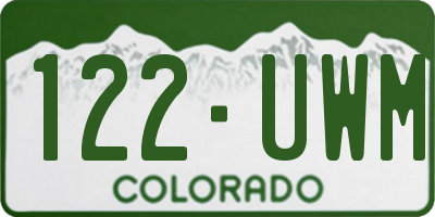 CO license plate 122UWM