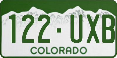 CO license plate 122UXB