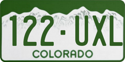CO license plate 122UXL