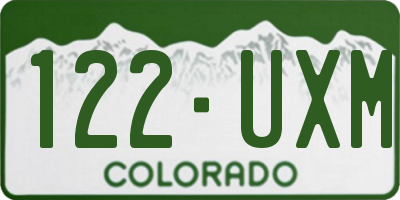 CO license plate 122UXM