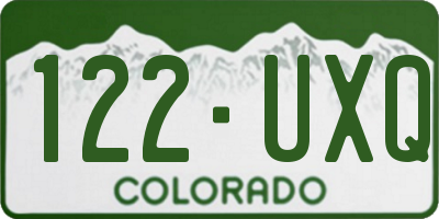 CO license plate 122UXQ