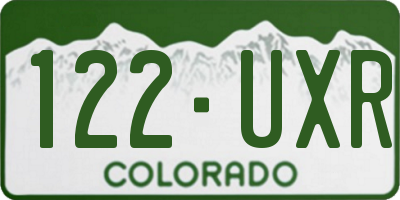 CO license plate 122UXR