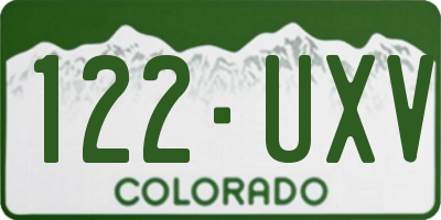 CO license plate 122UXV