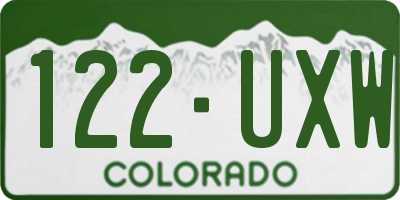 CO license plate 122UXW
