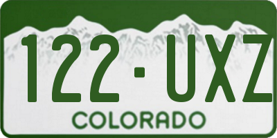 CO license plate 122UXZ