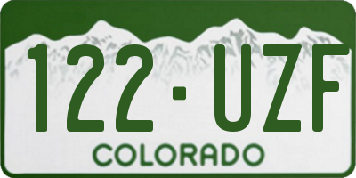 CO license plate 122UZF