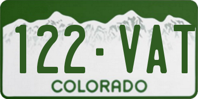 CO license plate 122VAT