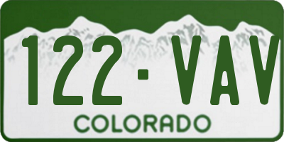 CO license plate 122VAV