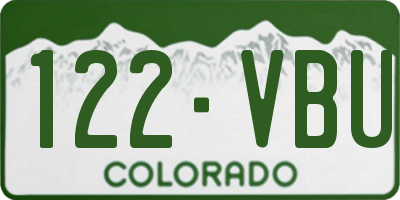 CO license plate 122VBU