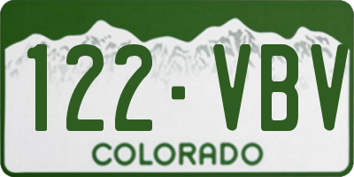 CO license plate 122VBV