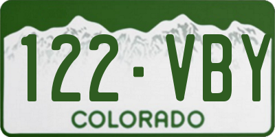 CO license plate 122VBY