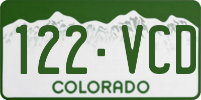 CO license plate 122VCD