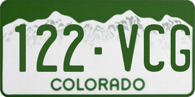 CO license plate 122VCG