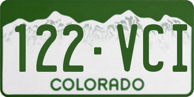 CO license plate 122VCI