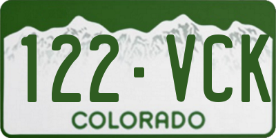 CO license plate 122VCK