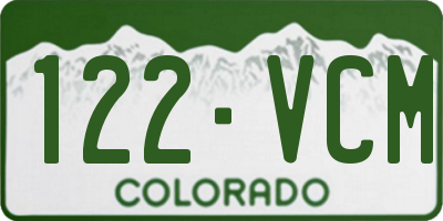 CO license plate 122VCM