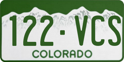 CO license plate 122VCS