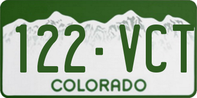 CO license plate 122VCT