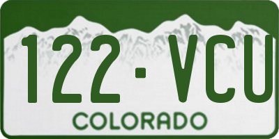 CO license plate 122VCU
