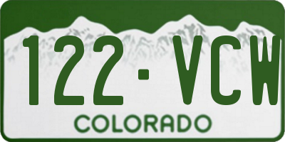 CO license plate 122VCW