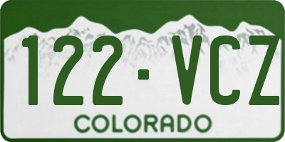 CO license plate 122VCZ