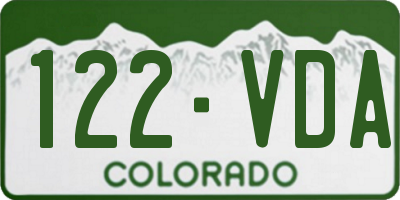 CO license plate 122VDA