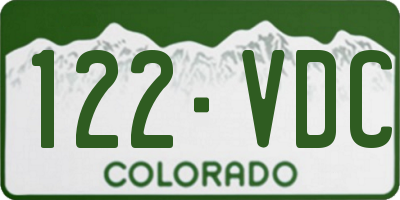 CO license plate 122VDC