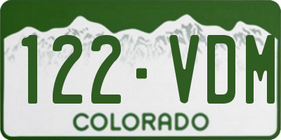 CO license plate 122VDM
