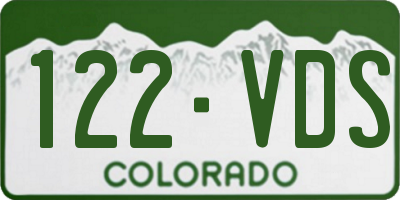 CO license plate 122VDS