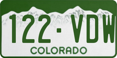 CO license plate 122VDW