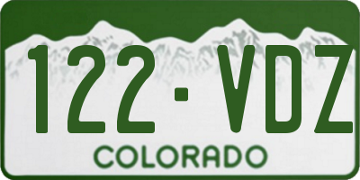 CO license plate 122VDZ