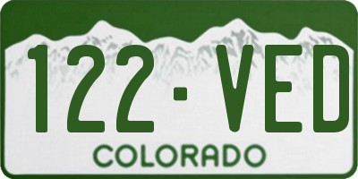 CO license plate 122VED