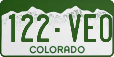 CO license plate 122VEO