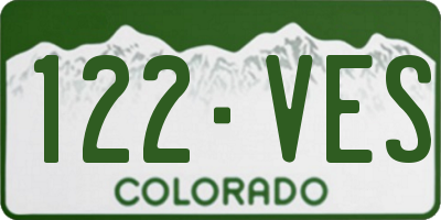 CO license plate 122VES
