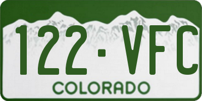 CO license plate 122VFC