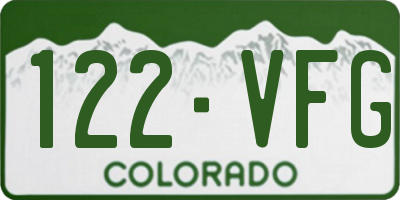 CO license plate 122VFG