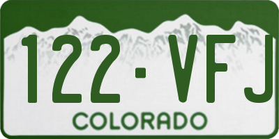 CO license plate 122VFJ