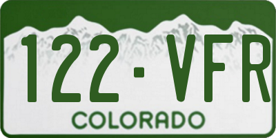 CO license plate 122VFR