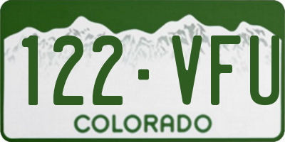 CO license plate 122VFU