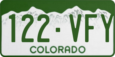 CO license plate 122VFY