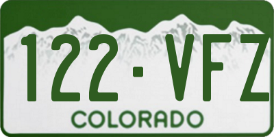 CO license plate 122VFZ