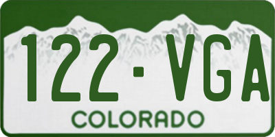 CO license plate 122VGA