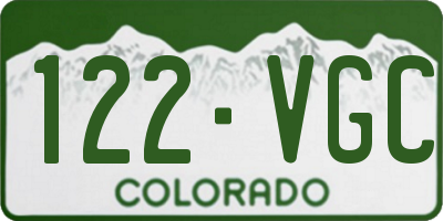 CO license plate 122VGC