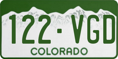 CO license plate 122VGD